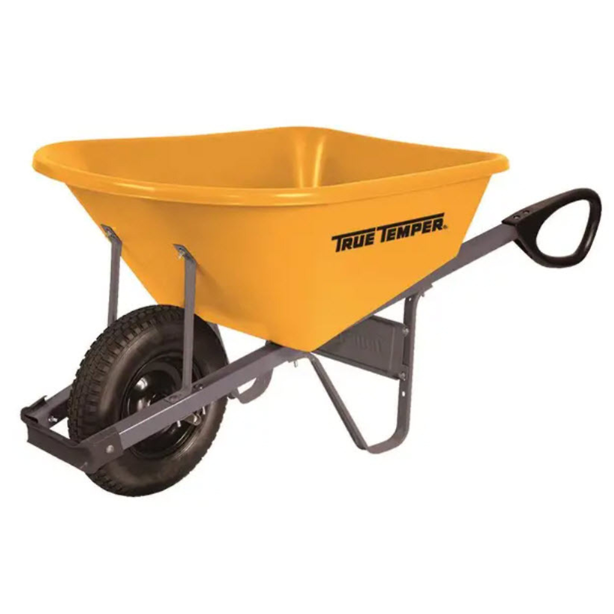 True Temper Poly Wheelbarrow, 6 Cu. Ft., 15-1/2in. Tire, Model# RP6TC14